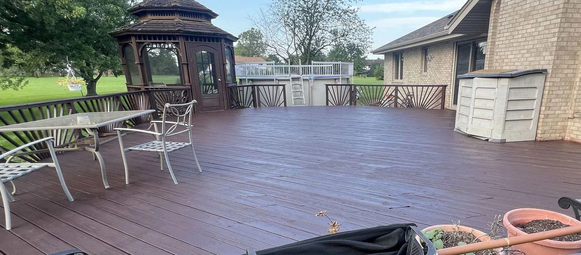 after deck Painting the floor after
