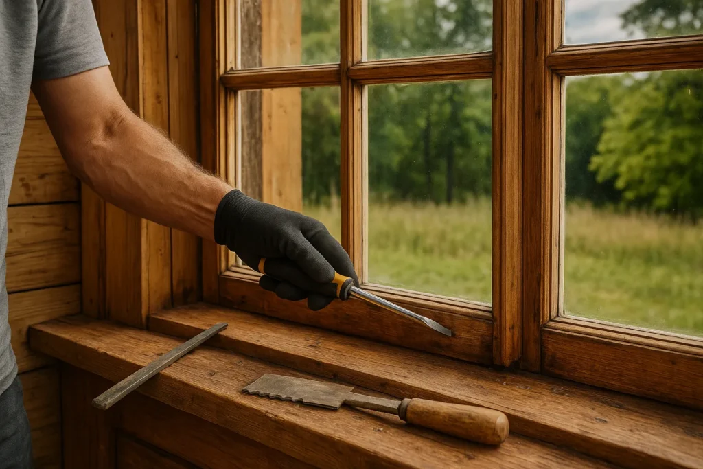 What problems arise with wooden windows?