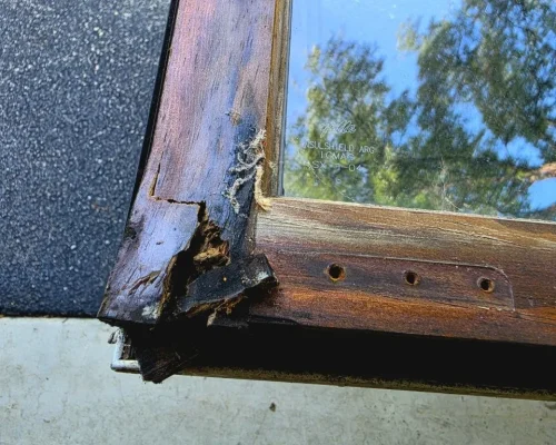 Refinished wooden window sash after repair in Highland Park IL