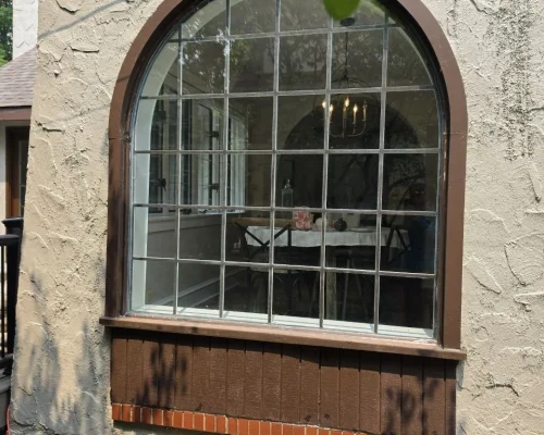 repaired arch window bottom